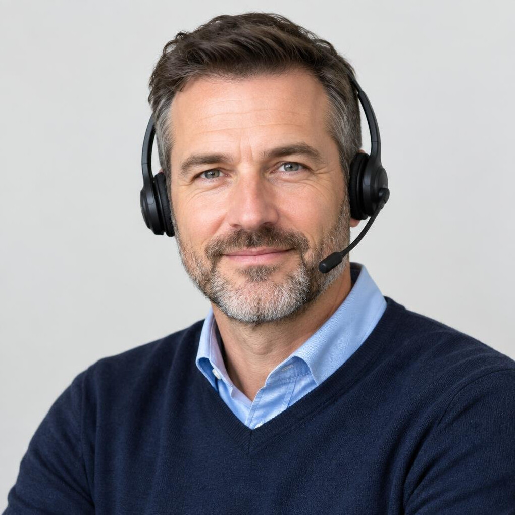 Portrait of a senior male broadcast director