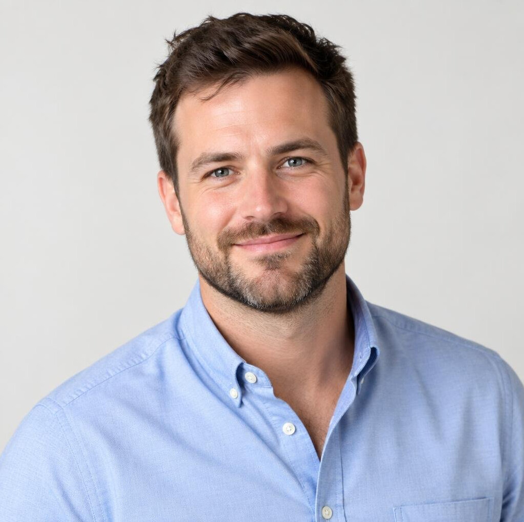 Portrait of a smiling man with a beard