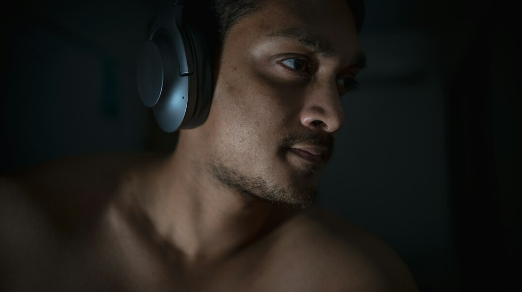 Portrait of a young man in headphones